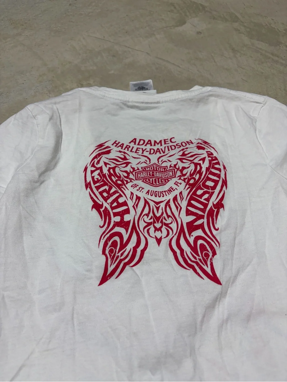 Harley Davidson White Graphic V-Neck Tee ride to Live XS Florida